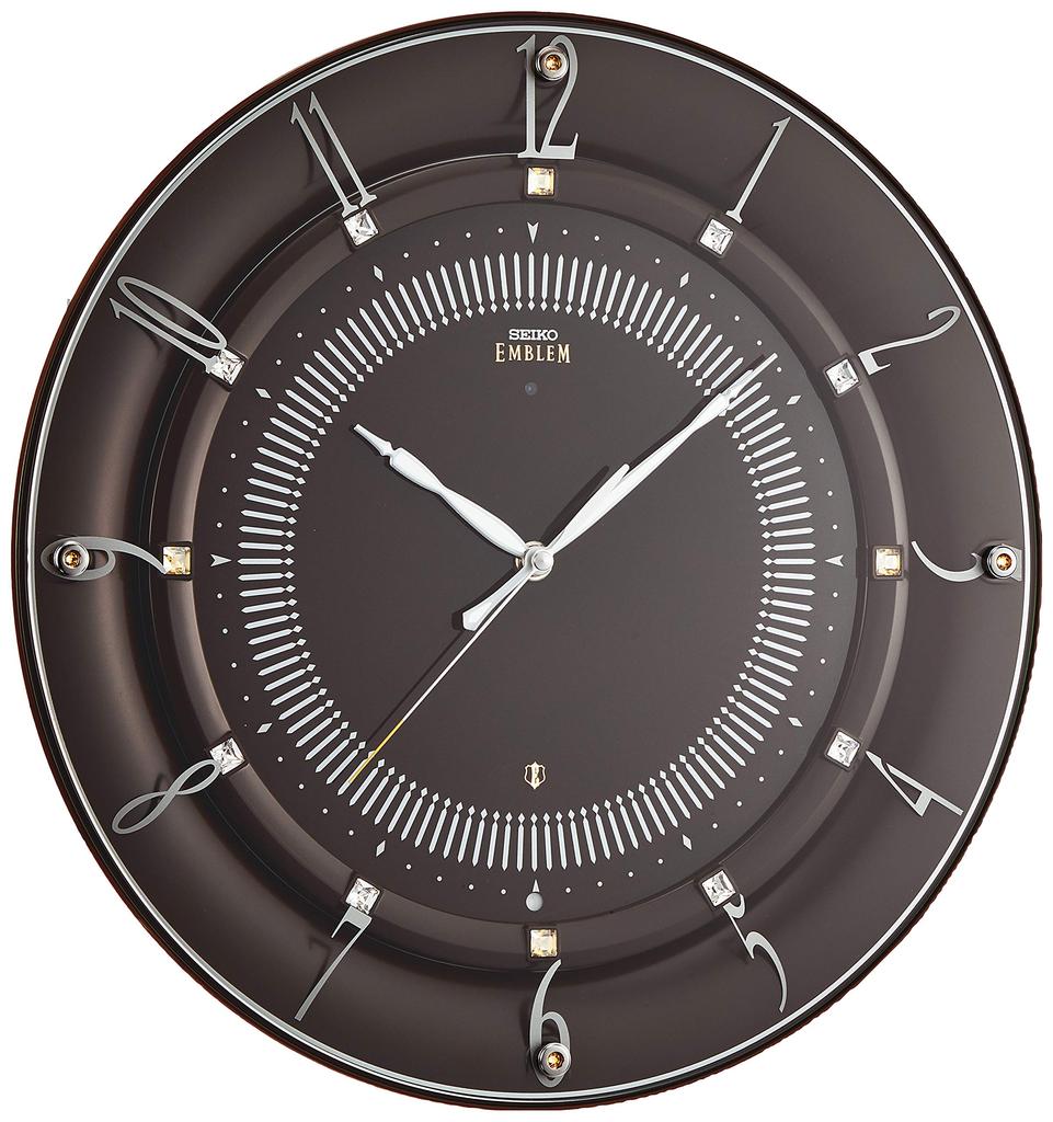 Seiko Clock Wall Clock Dark Brown Diameter 330 X 46mm Radio Analog SEIKO EMBLEM HS559B