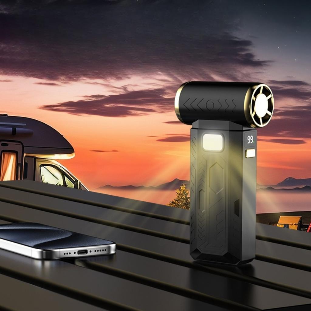 Luftstøvsamler, Oppladbar, 0-100% Ubegrenset Hastighetsregulering, Høyhastighets Turbine, Hårføner, Kraftig Støvblåser, Camping, Mini Voldsom Vifte