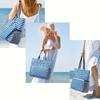 Summer Beach Tote Bag Foldable Large Capacity Swimming Storage Bags Lightweight Portable Travel Pouch Bag for Outdoor Vacation