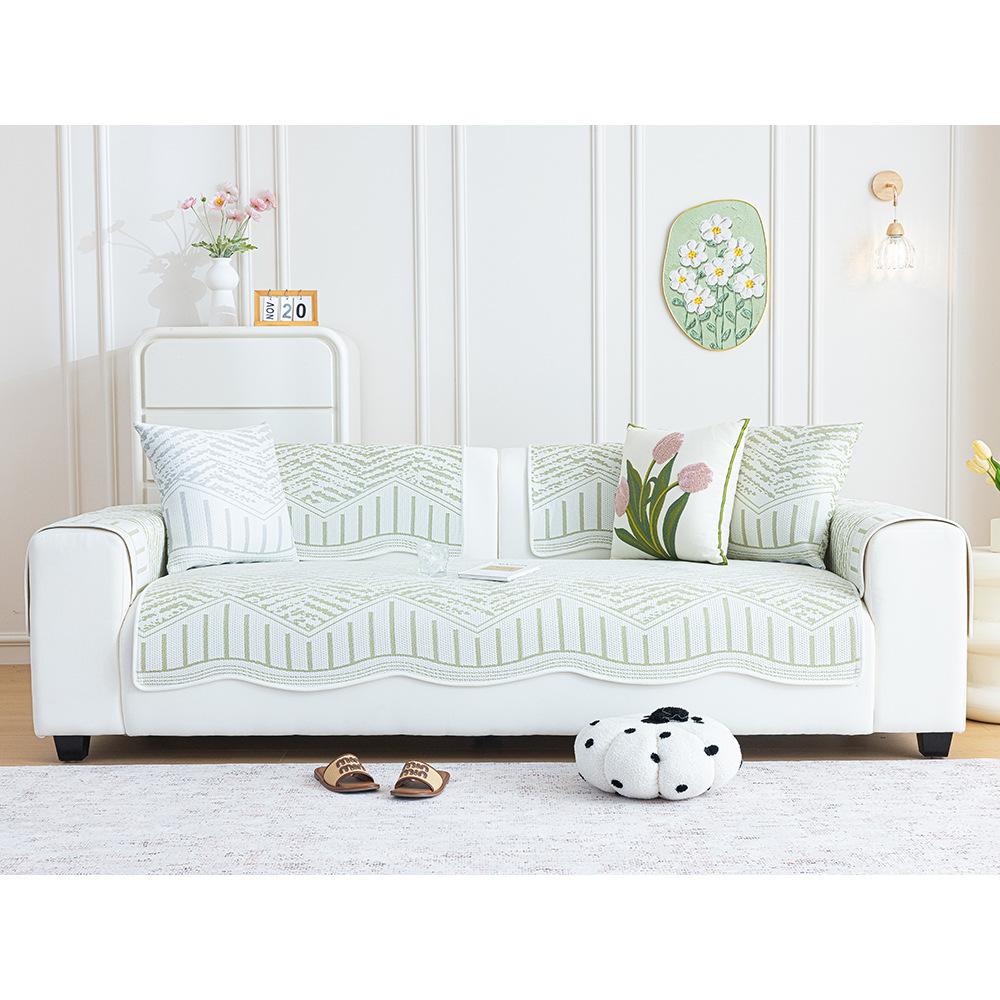 Summer New Ice Silk Cool Bean Sofa Cushion Cool Breathable Non-Slip And Dirt-Resistant Simple Special-Shaped Seat Cushion Sofa Cover