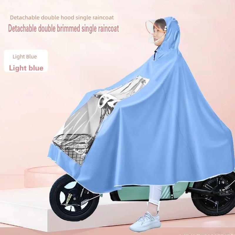 Raincoat for Electric Bikes, Rain Poncho for Bicycles, Unisex Cycling Rain Cover for Electric Scooters, Storm-Proof, Adult Visible Model Electric