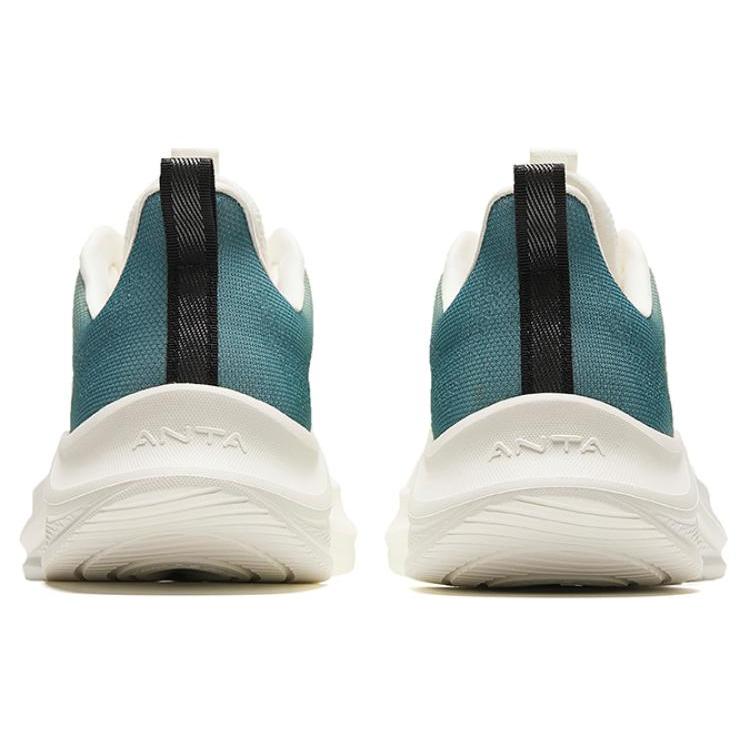 Anta Wander Comfortable Slip Resistant, Breathable, Lightweight Low Top Running Shoes Men's Beige Green 912425509-2