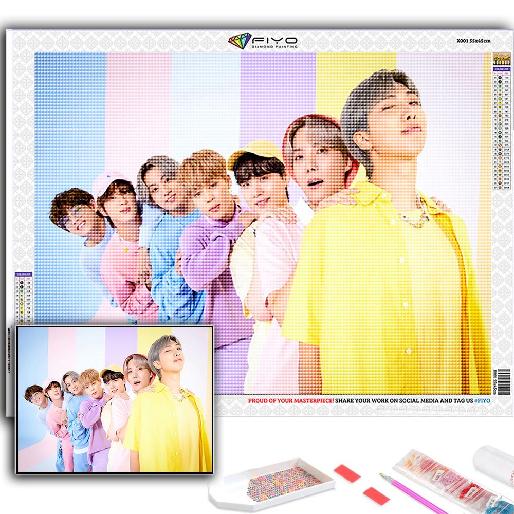 5D DIY Diamond Painting Cross Stitch Korean Boy Group Diamond Embroidery Mosaic Wall Art Home Decoration