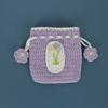 Sweet Hand-Woven Coin Bag Knitted Yarn Crochet Drawstring Bags Mini Wool Crochet Bag Women