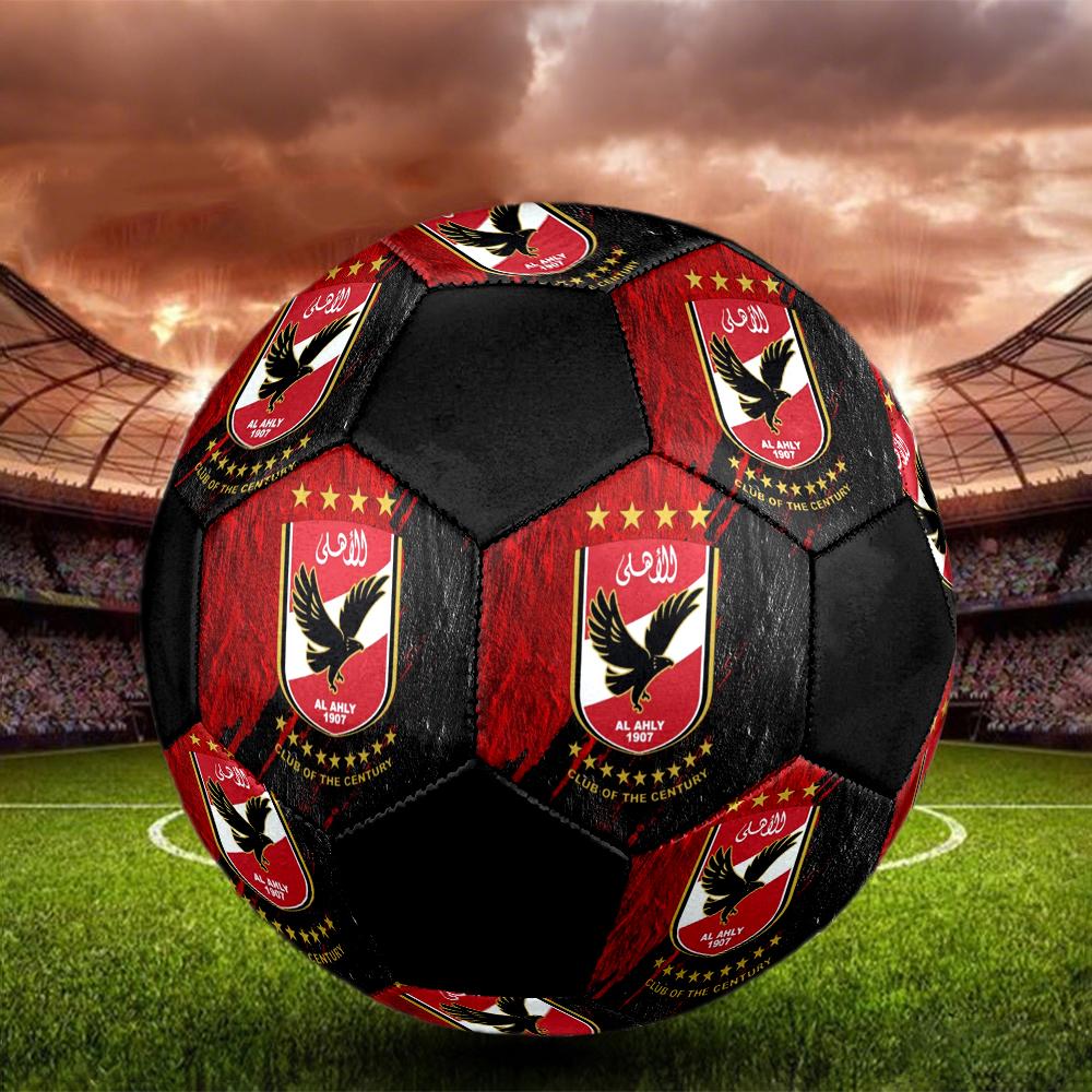 Al Ahly Sporting Club Soccer Ball, colorful, suitable for all ages, machine-stitched, PVC material, competition grade, durable and high bounce