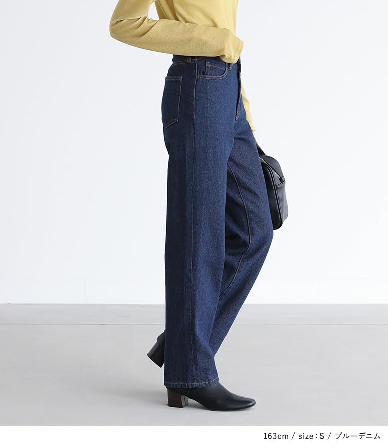 Oshare Walker Weite Hose für Damen Jeans Bottoms Jeans Gerade Jeans Weiter Bein Schmal Geschnitten Übergröße Einfach Frühling Sommer Herbst Winter 15bm03j