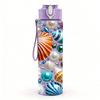1PC Seashell Conch Ocean Beach Theme Print 750ml Color Plastic Sports Water Bottle Leakproof Flip Straw Lid Suitable for Sports Office Home Use