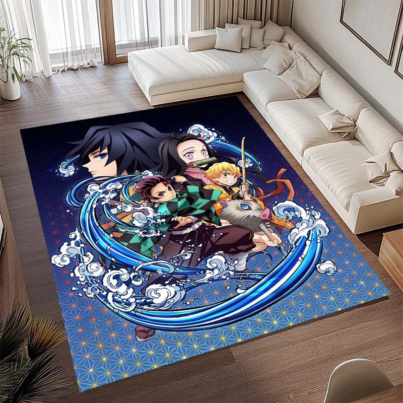 Anime-themed Kamado Nezuko Kimetsu No Yaiba Rug, Suitable for Playrooms, Bedrooms, Living Rooms, Sofas, and Other Home Décor;