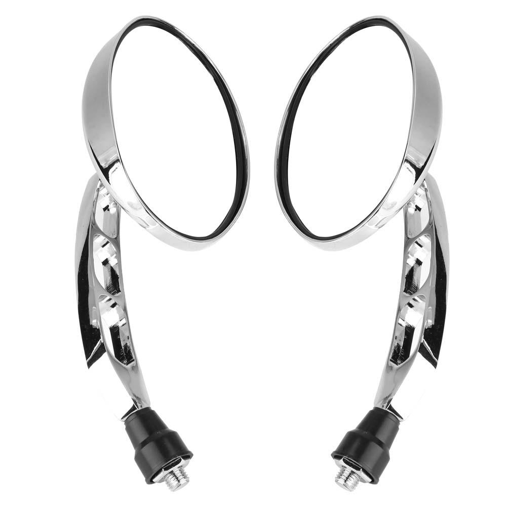 2Pcs Motorcycle Modified Round Rearview Mirror Chrome Rear View Side Mirrors