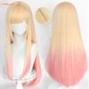 Parrucca Cosplay di Alta Qualità Anime Marin Kitagawa Lunga 80cm Liscia Colorazione Rosa Ombré Capelli Sintetici Resistenti al Calore + Cuffia per Parrucca