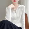 Women's Pure Wool Knit Hoodie - Thick, Loose, Versatile, and Fashionable for Autumn/Winter