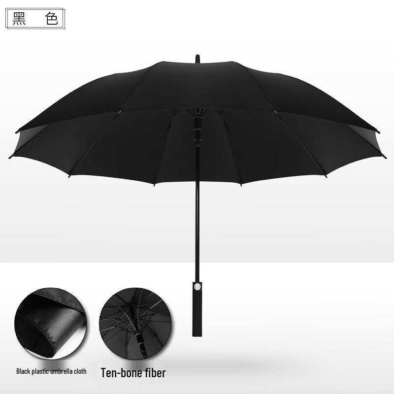 Premium Automatic 10-Rib Black Golf & Business Umbrella