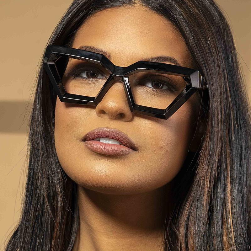 Women's Glasses, Thick-framed Polygonal Glasses, Fashion Glasses