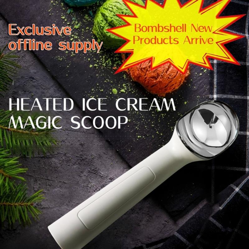 Touch Activated Heated Ice Creams Scoops Ergonomic Handle 40 Second Auto Stopping Rechargeable Battery Kitchen Tool