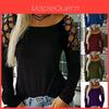 Plain Long Sleeve T Shirt With Embellished Rhinestones For Women Fashion