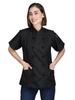 Womens Short Sleeve Chef Coat, Custom Embroidered Culinary Jacket, Knotted Cloth Buttons, Flattering Fit Uniform, Kitchen Gift