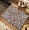Retro Persian Pattern Drain Mat Fridge Top Non-slip Diatom Protector Mat Coffee Drain Pad Table Placemats for Home Decoration