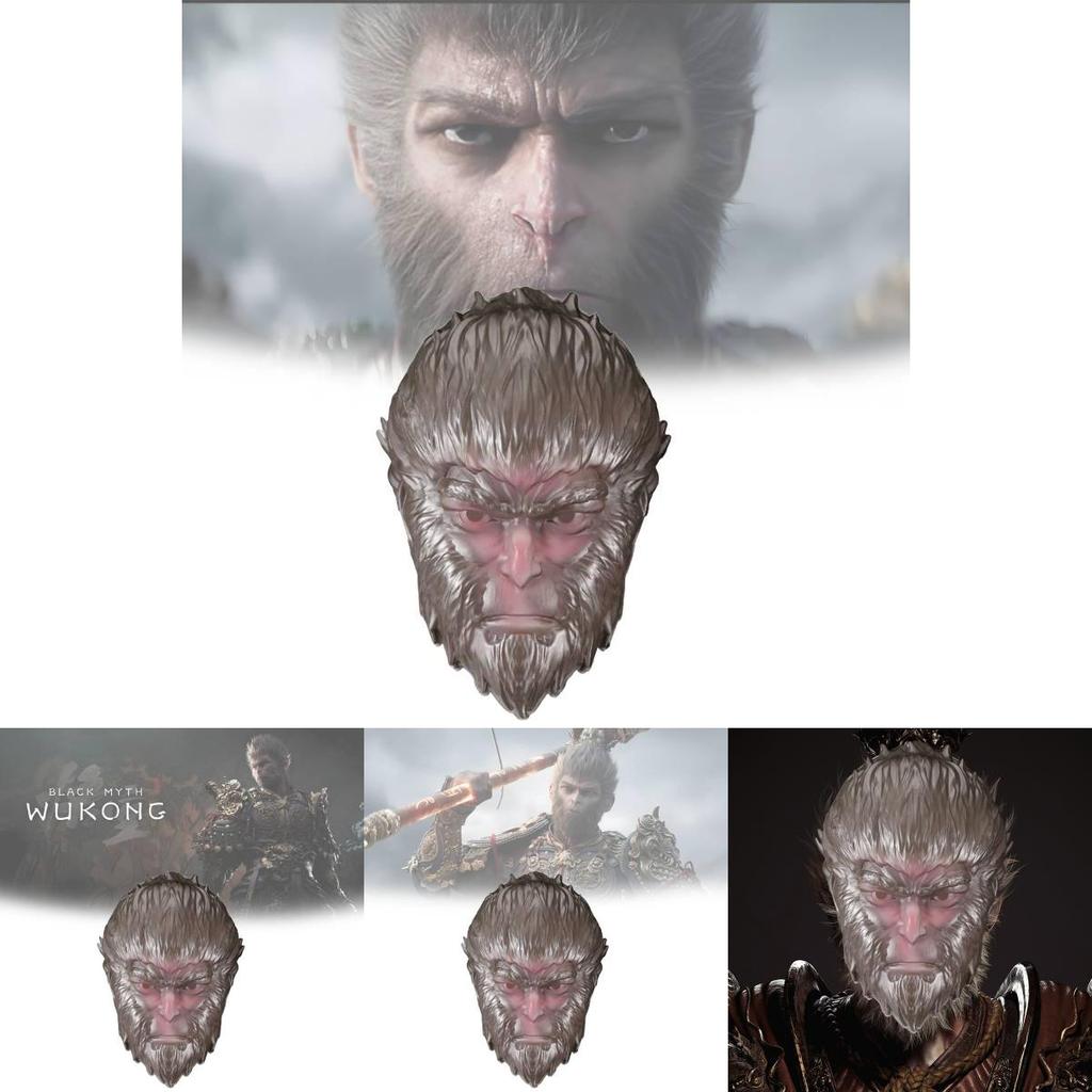 Black Myth Wukong Mask Hilarious Monkey Headpiece For Halloween And Cosplay Fun