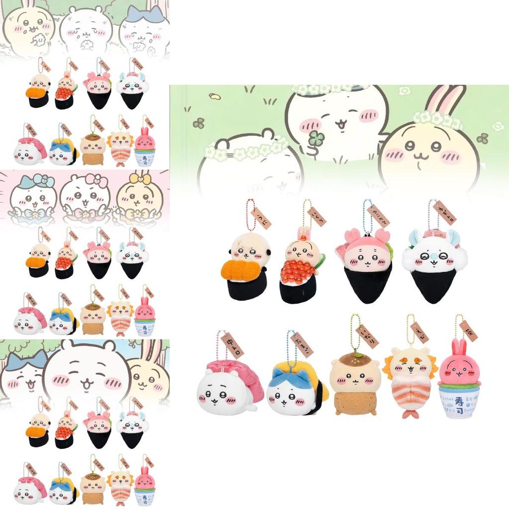 Soft Plush Bear Sushi Keychain Set Lovable Japanese Anime Characters For Gifts