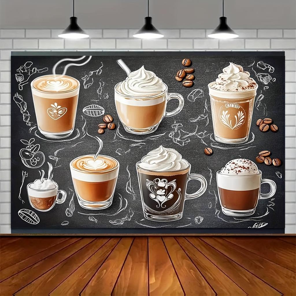 One 2D Flat Background Banner - Coffee Beverage Leisure Theme Background Fabric