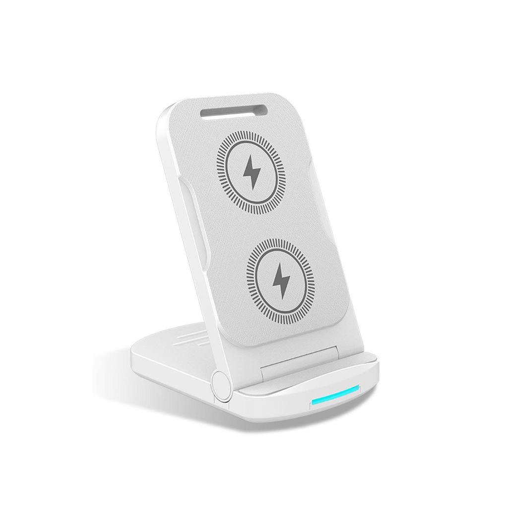 Foldable 15W Dual Coil Wireless Charger - Fast Charging for All Compatible Phones