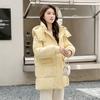 Winter Down Jacket Women's Medium and Long New Thickened Fashion Casual Warm Hooded Waist Winter Coat