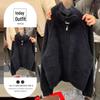 Autumn/Winter 2025 Women's Korean-Style Loose Chic Cardigan - Trendy, Age-Reducing Solid Color Jacket
