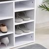 Multi-Storage Shoe Rack W/ 14 Compartments Cushion Moving Shelves Solid Frame Foot Pads Home Office Tidy Organisation Boots Trainers White