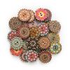 100Pcs Painted Gear Wood Buttons for Handwork Sewing Scrapbook Clothing Crafts Accessories