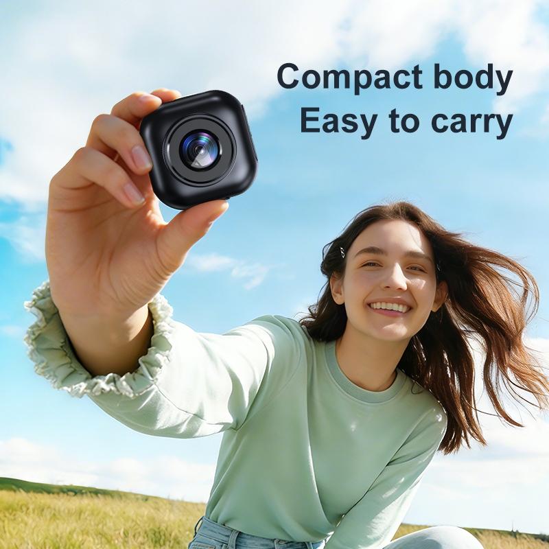 2K HD Magnetic Neck Strap Sports Camera 130° Wide Angle IP66 Waterproof Thumb Camera with Loop Recording Mini Action Cam for Cycling Climbing Vlogging