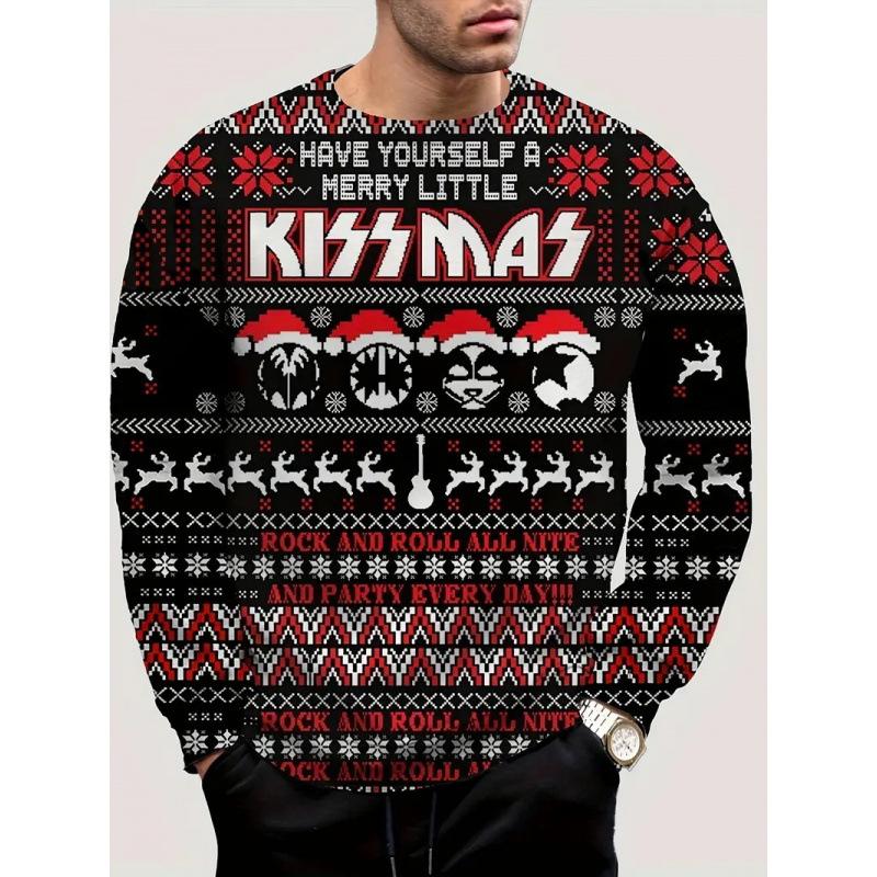 Men's T-Shirts Halloween Fashion Pattern 3D Printed Long Sleeved Round Neck Men's T-shirt