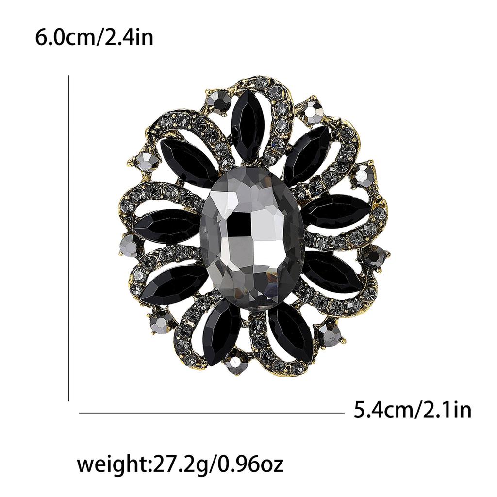 Fashion Creative Alloy Rhinestone Medium Glass Brooch Versatile Exquisite Women'S Clothing Brooch Ornament Pin