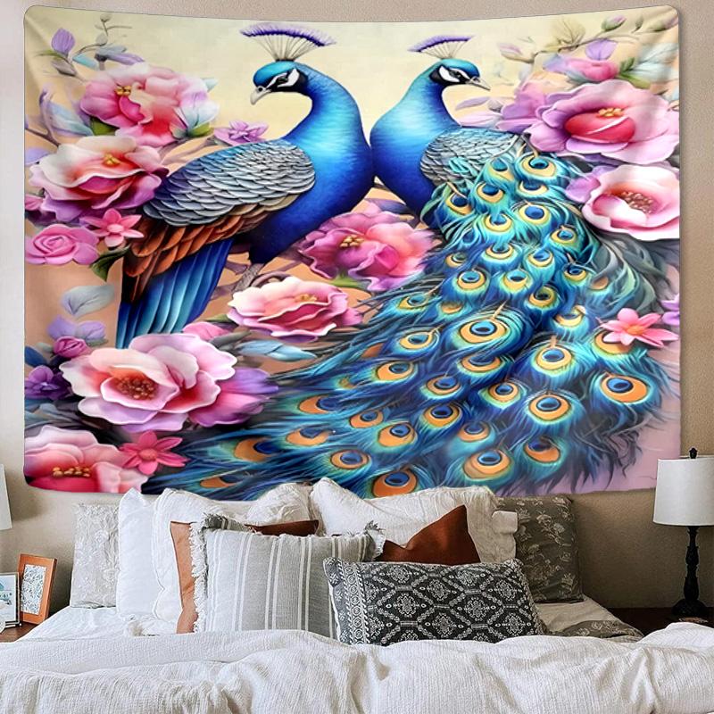 Peacock In The Forest Tapestry Room Decoration Wall Hanging for Living Room Bedroom, dormitory, Birthday and Christmas gifts