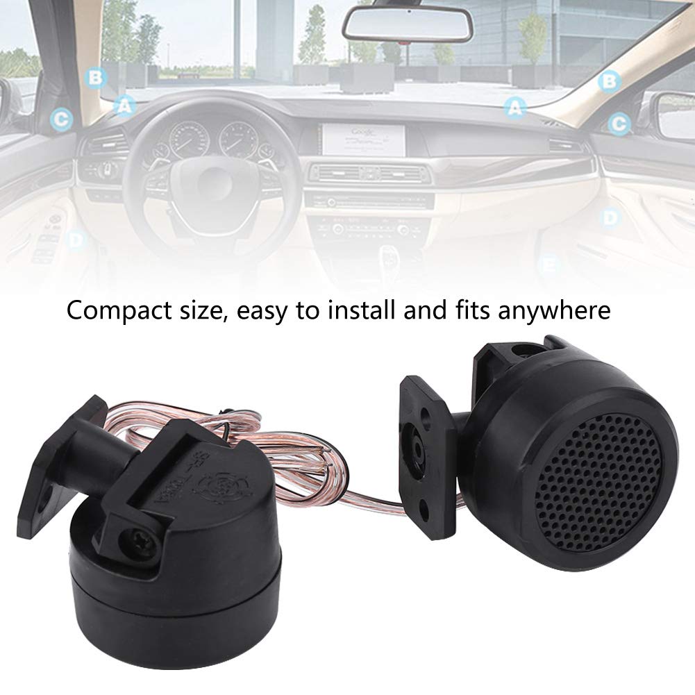 Qiilu Audio Speaker Car Super Power Tweeter 2 Pieces 4 Ohm Plastic Material 12VDC 500W with Screws High Temperature Resistant Lightweight Voice Coil