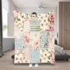 Retro Floral Stitching Flannel Blanket, Rose Pattern Decorative Quilted Light All-Season High Quality Machine Washable