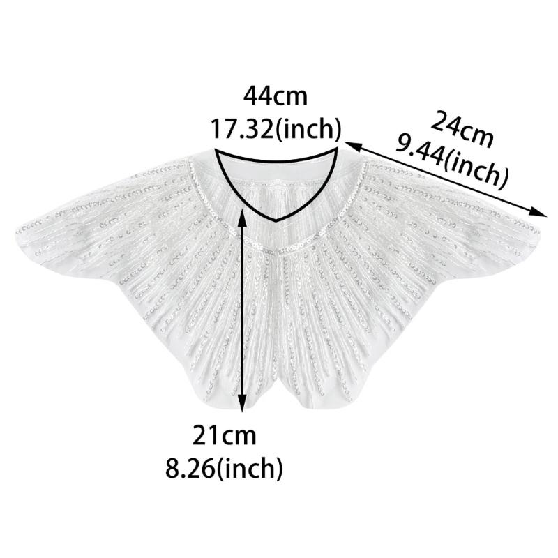 Eye-Catching Sequins Collar Appliques for Clothes Dress Sewing Patches DIY Lapel Wedding Dress Decors Accessories