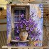 1 Box of Puzzles 1000pcs Puzzle Art Wall Decoration - Purple Flowers Blooming in A Pot by The Window Puzzles, Home Wall Art Decoration, Suitable for B