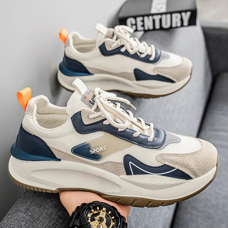 New Fashion Men 's Four Seasons Comfortable Thick Sole Shoes Students BoysTrending Soft Sole Breathable Casual Running Sneakers