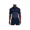 Under Armour Color Block Brand Logo Printed Golf Polo Shirt Men Polo Shirts Navy 1327037-473