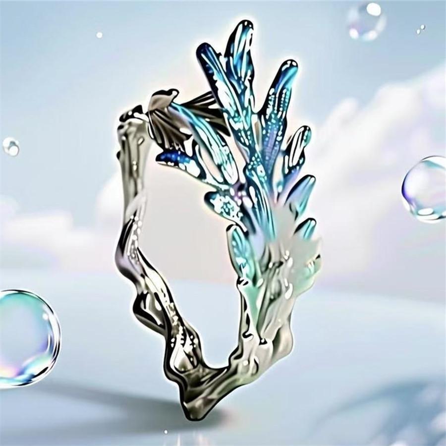 Fairy Spirit Adjustable Leaf Ring With Electroplated Zinc Alloy For Women And Men