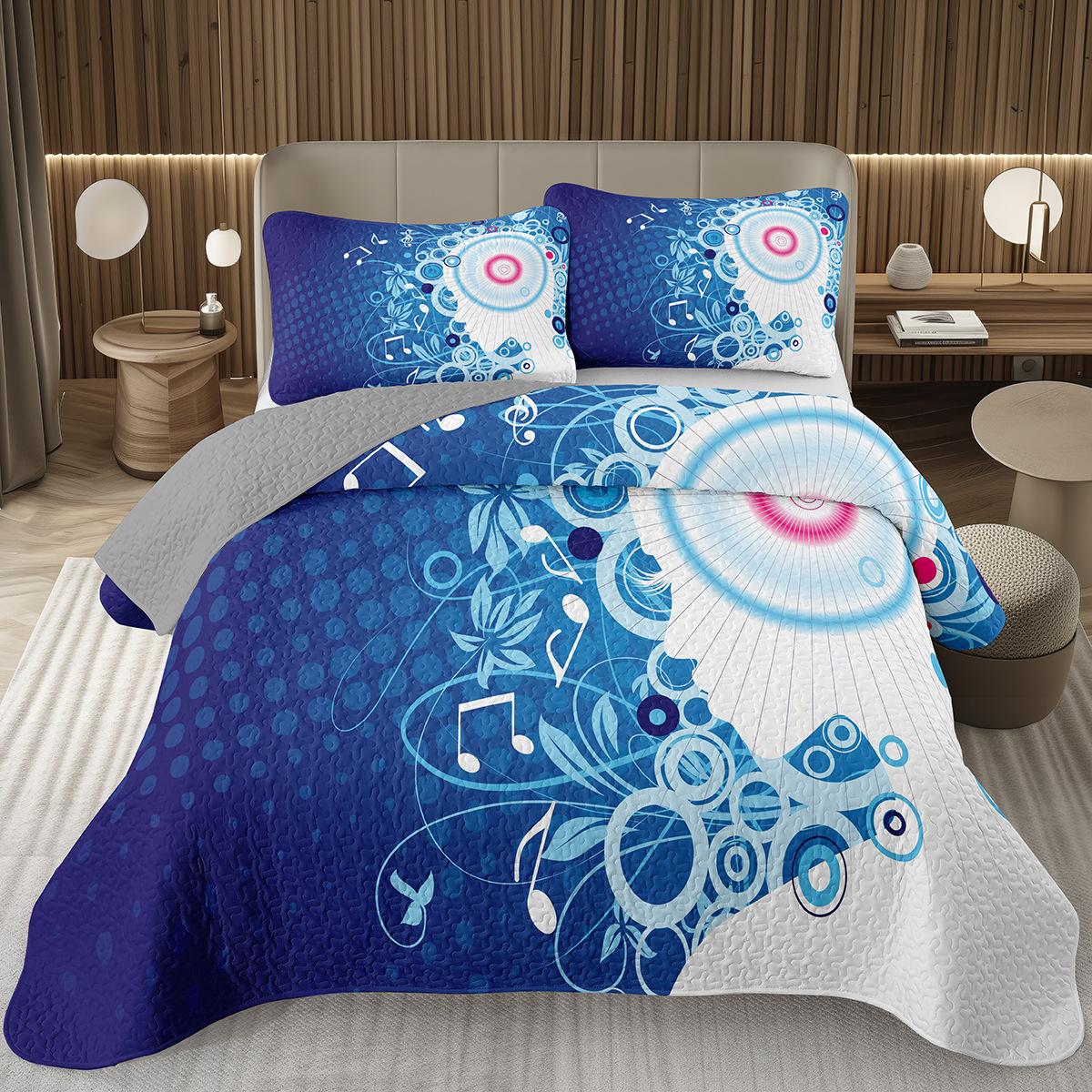 

Music Note Bedspreads Queen/Twin Size Piano Keys Keyboard Coverlet Set Music Theme Quilted Bedding Set For Boys Girls Room Decor EU Single 135x200cm