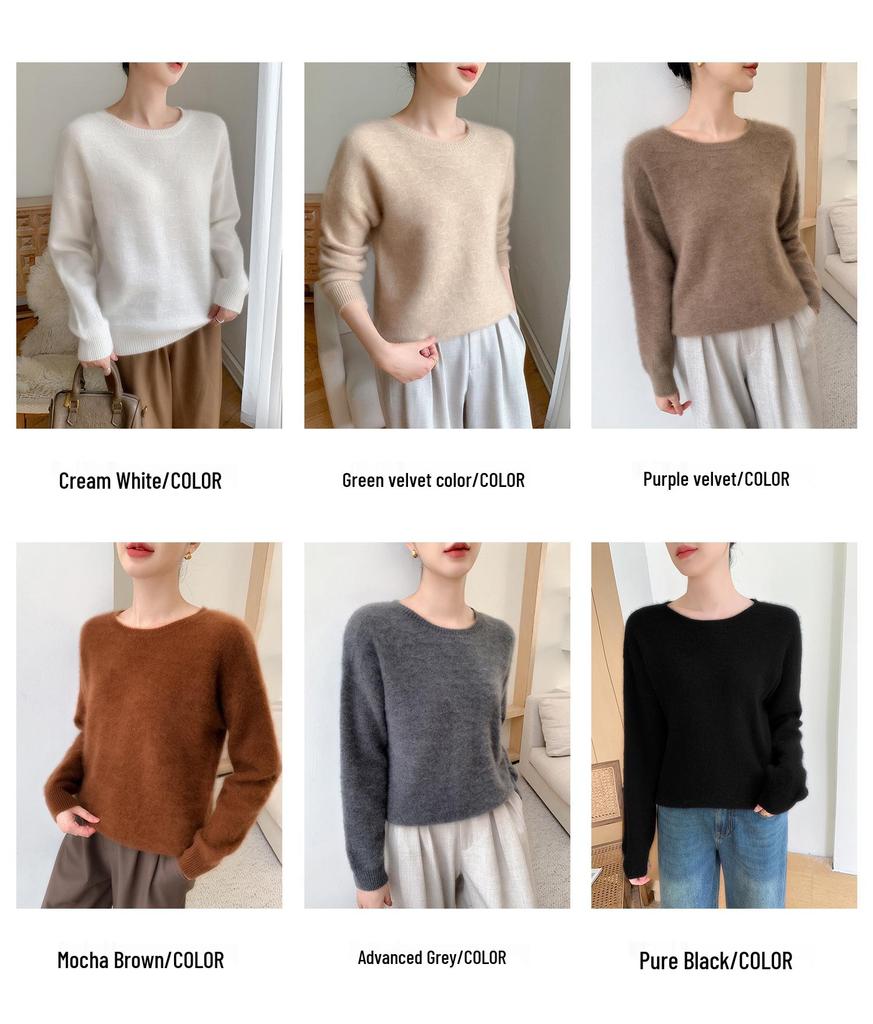 Women's Round Neck Cashmere Sweater: Autumn/Winter Jacquard Knitwear Top