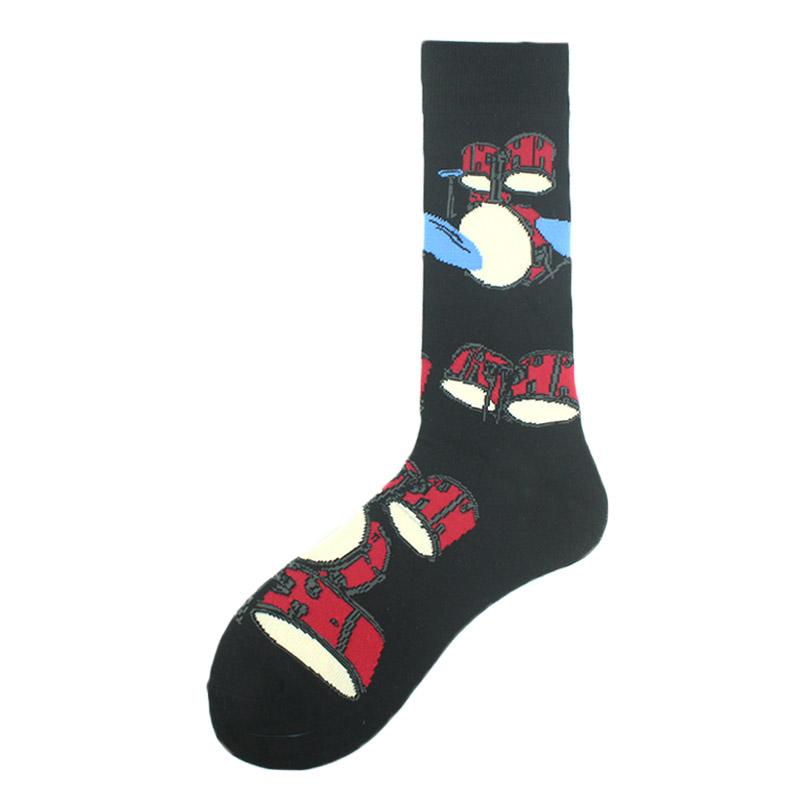 Cool Hip Hop Crew Socks Men Funny Animal Squirrel Shark Dinosaur Boxing Dog Fortune Cat Sokken Harajuku Divertidos Chaussette