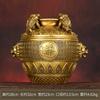 Brass Square Ornament Full Copper Three-Legged Golden Toad Treasure Bowl Jar Opening Gift Home Office Decoration