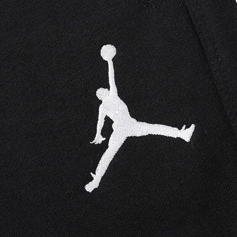 Jordan Knitted Sweatpants Side Logo Fabric Print Elastic Waistband Fleece Lined Elastic Cuff Black Kids' 956619-023