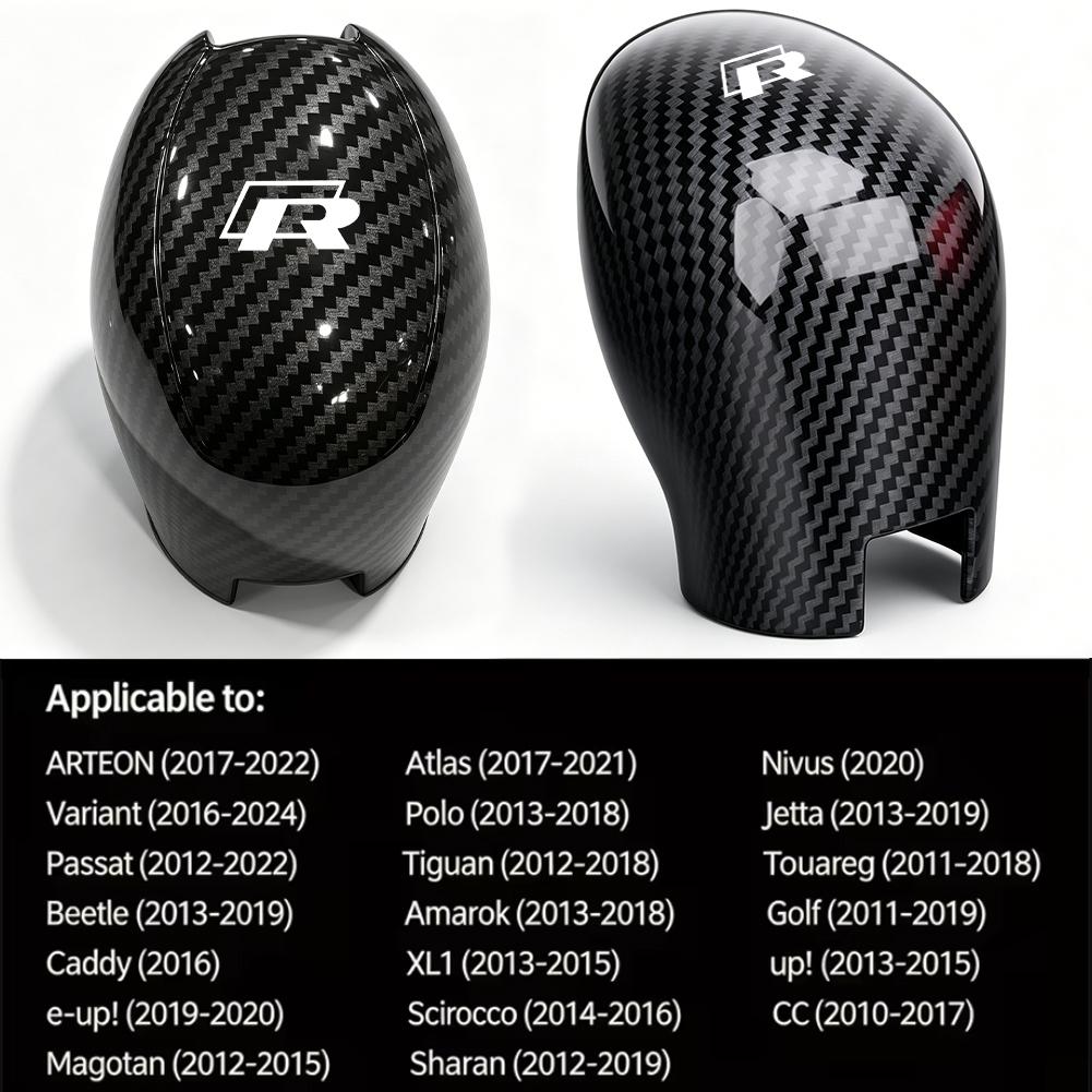 Car Carbon Fiber Gear Shift Knob Cover Scratch-Resistant Protective Case Accessories For VW Golf T‑Roc Tiguan Polo Passat MK7 6OJ7