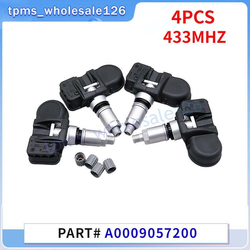 A0009057200 TPMS 433MHZ Capteur de Pneu 4PCS Pour Mercedes-Benz W246 W204 C117 W212 X156 X166 Système de Surveillance de la Pression des Pneus 0009057200