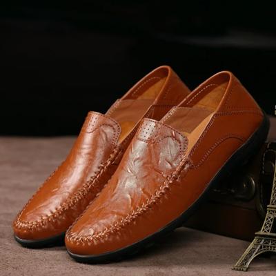 Leren Heren Casual Schoenen Heren Echte Schoenen Heren Ademende Slip-on Zwarte Rijschoenen Plus Maat 37-47
