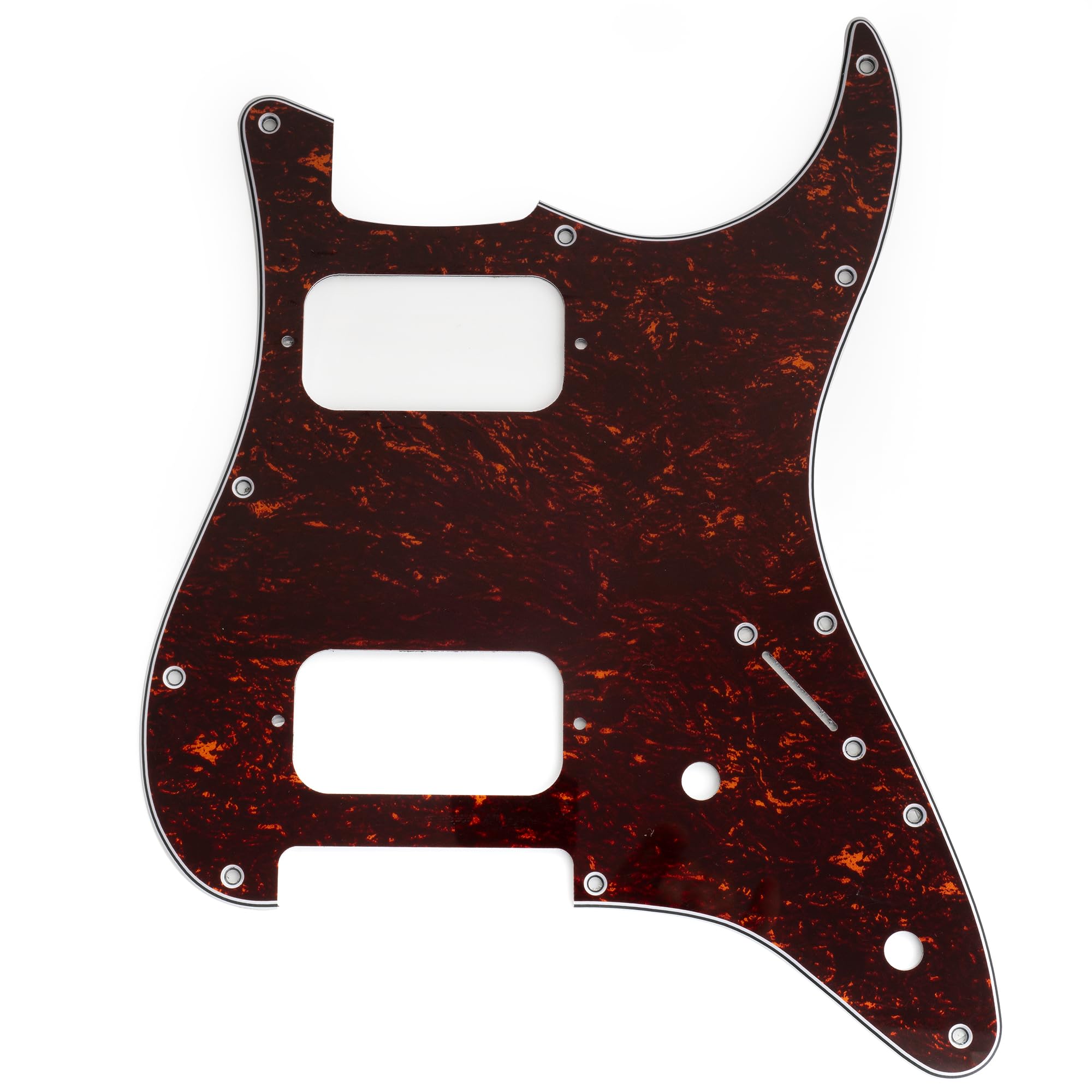 

Musiclily Pro 11 Hole ST Stratocaster Pickguard HH Round Corner Coverless 2 Humbucker PU 2 Pot Hole for Fender Squier Strat Stratocaster Electric