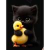 Womens Cute Kitten Duckling Graphic Tee Soft Black Pet Lover Print Short Sleeve Casual Top Spring Fall Everyday Wear Machine Washable